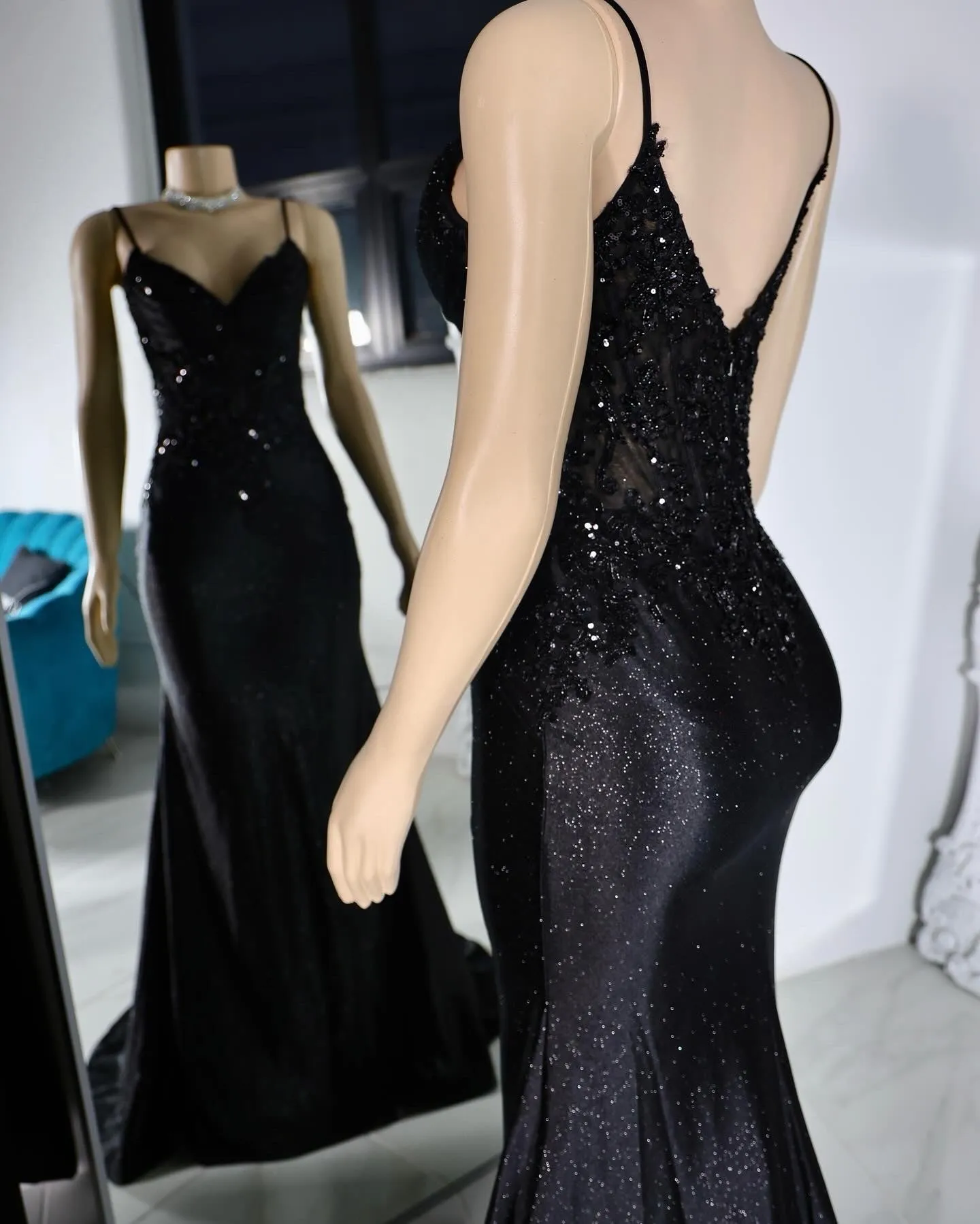 The Gia Glitter Lace Gown