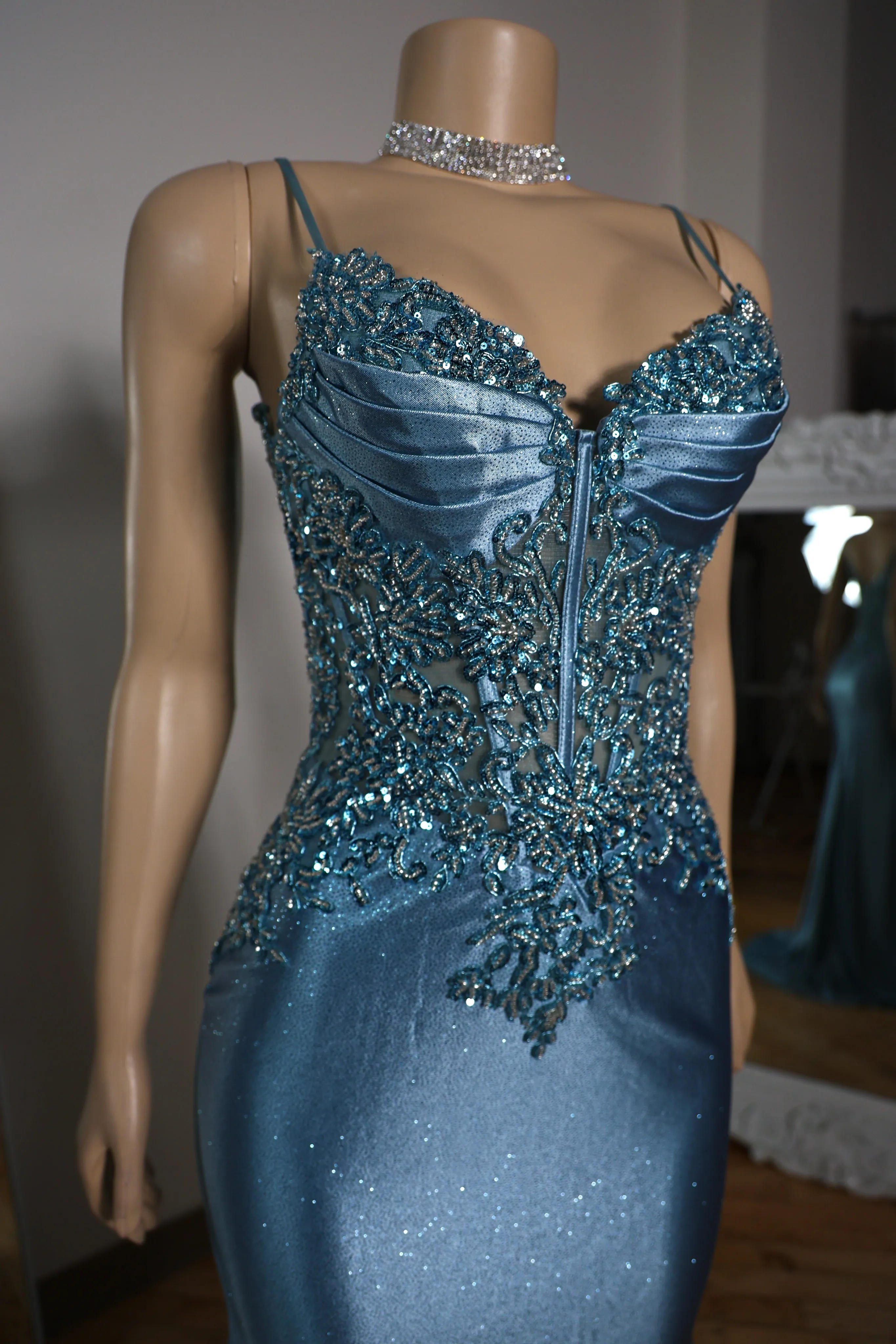 The Gia Glitter Lace Gown