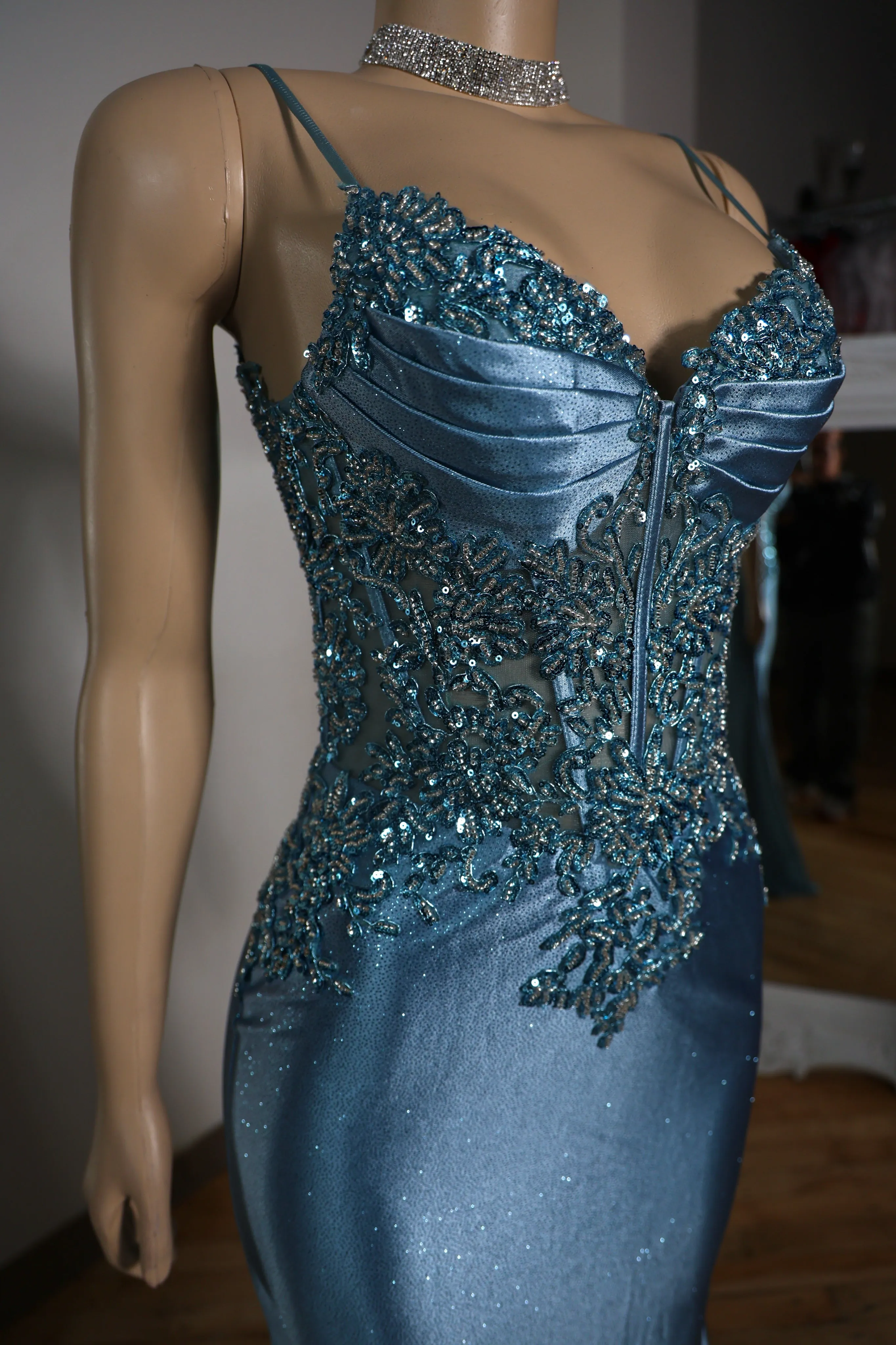 The Gia Glitter Lace Gown