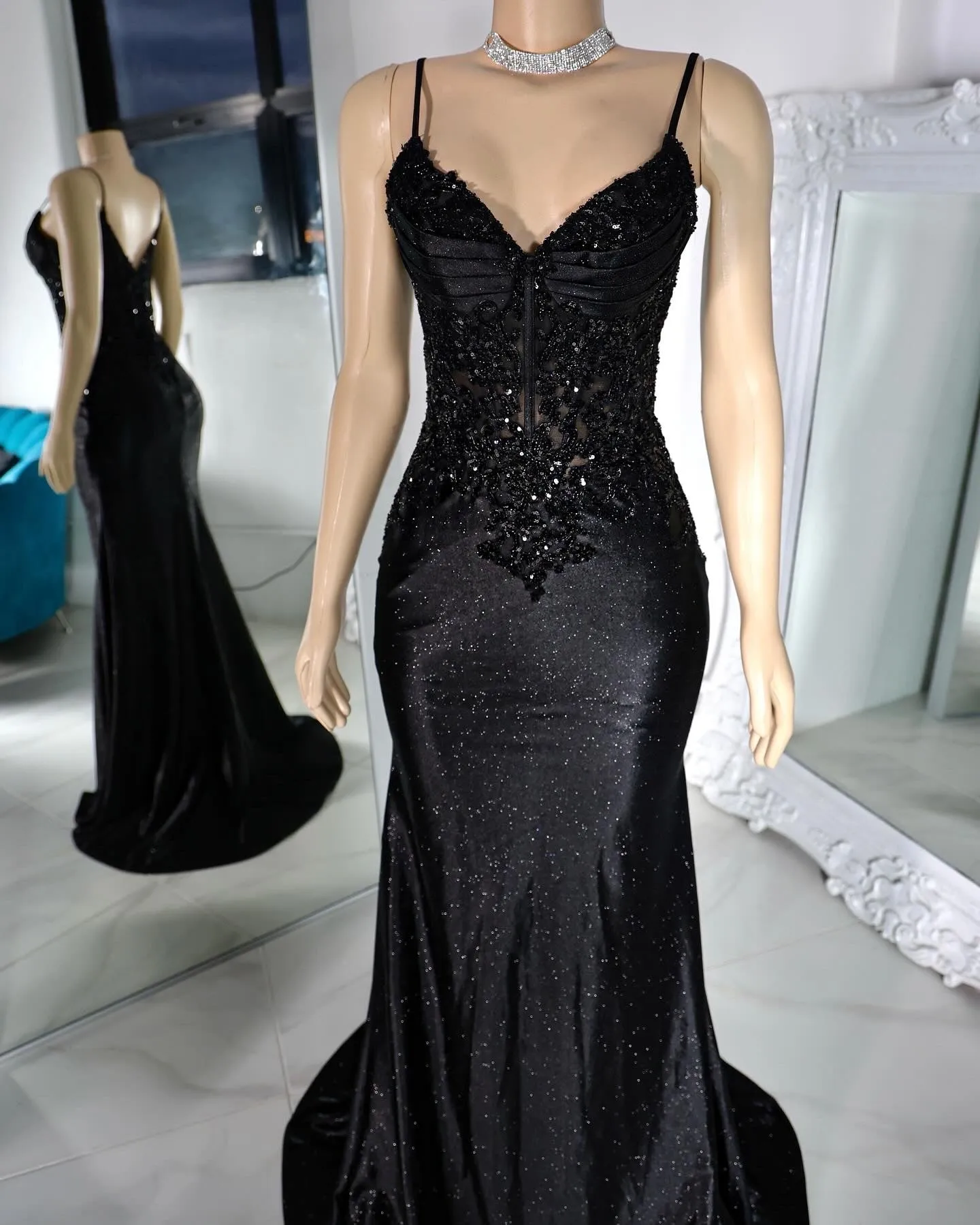 The Gia Glitter Lace Gown