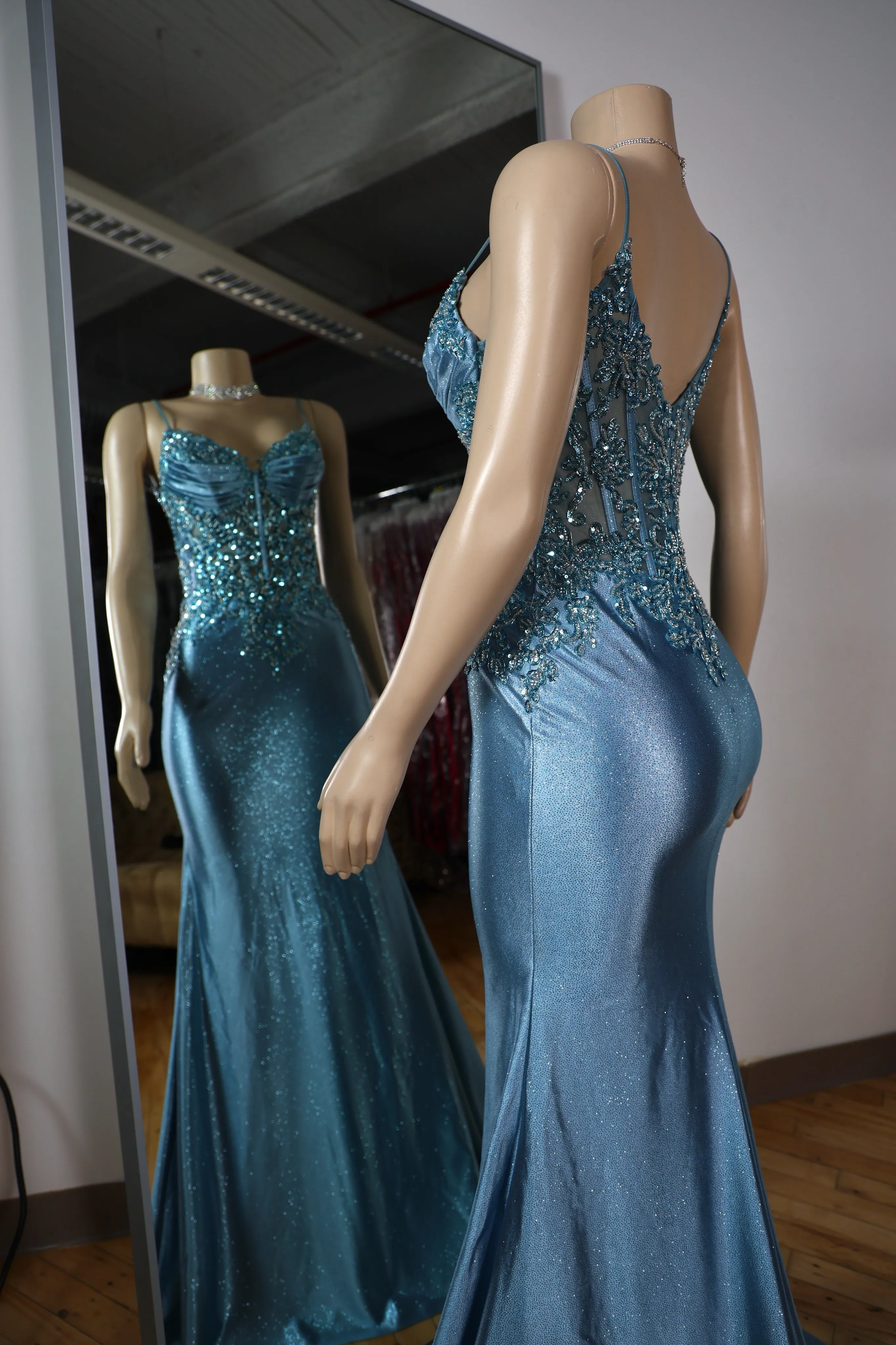 The Gia Glitter Lace Gown