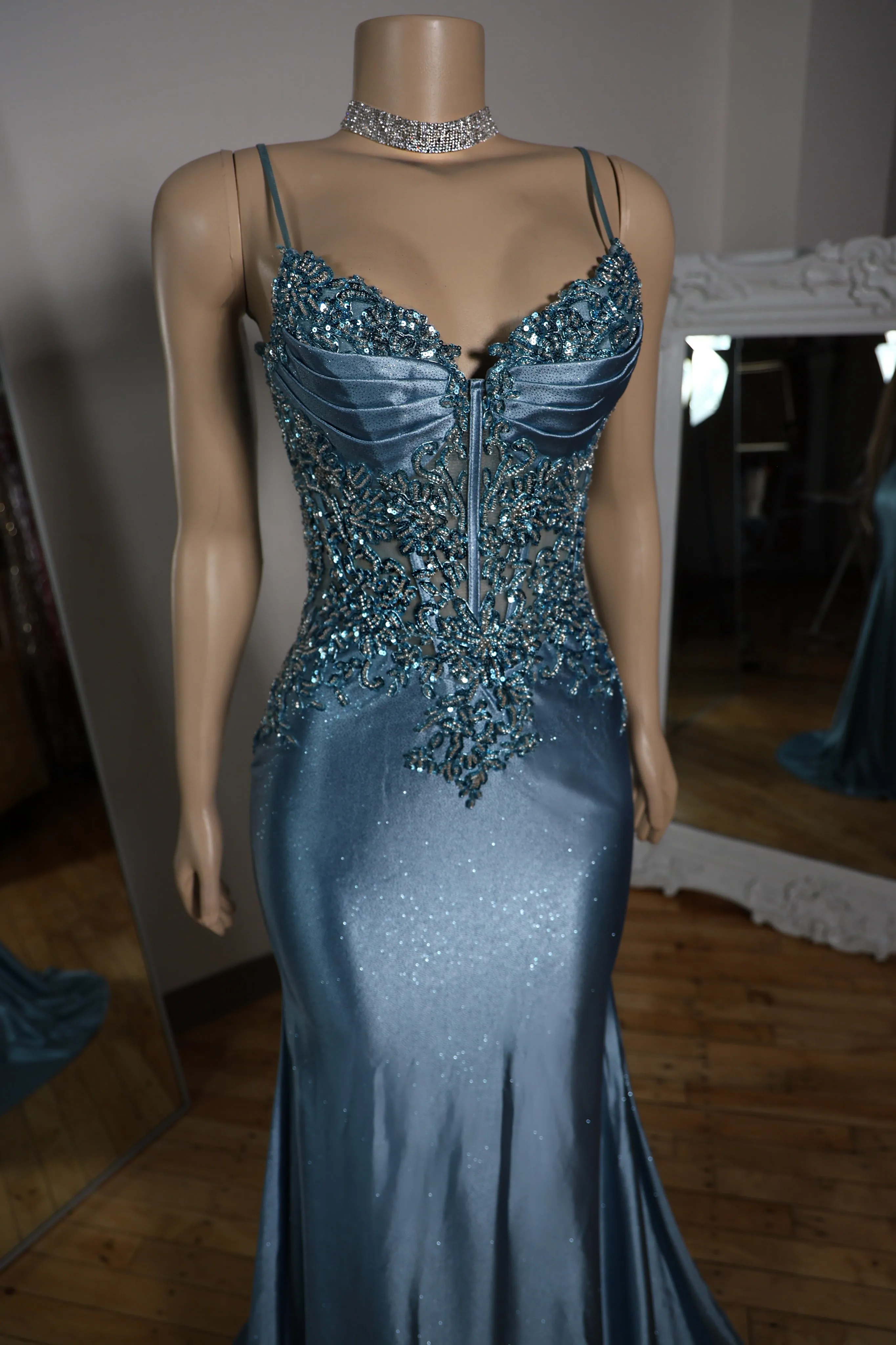 The Gia Glitter Lace Gown