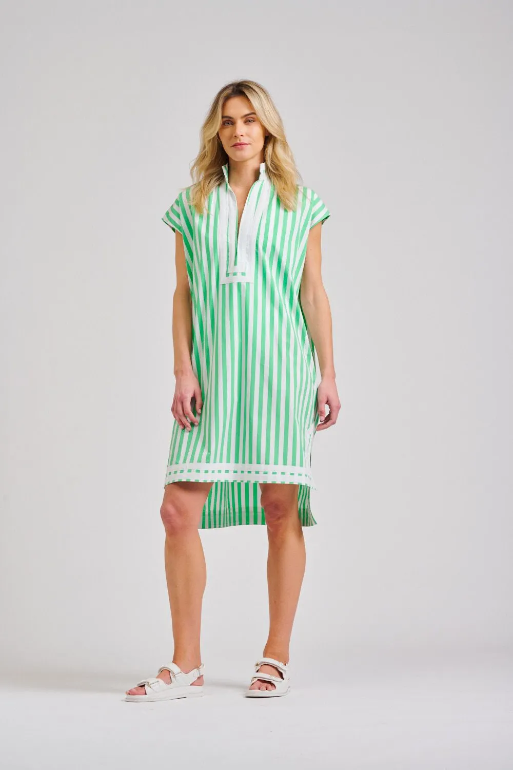 The Kaftan Oversized Dress - Green Stripe