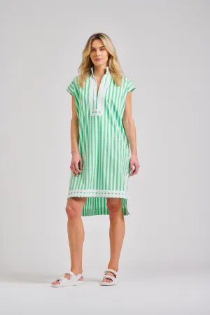 The Kaftan Oversized Dress - Green Stripe