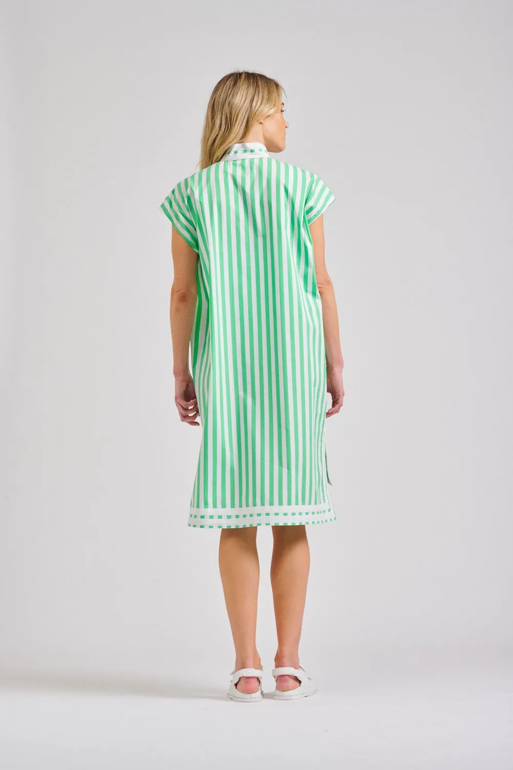 The Kaftan Oversized Dress - Green Stripe