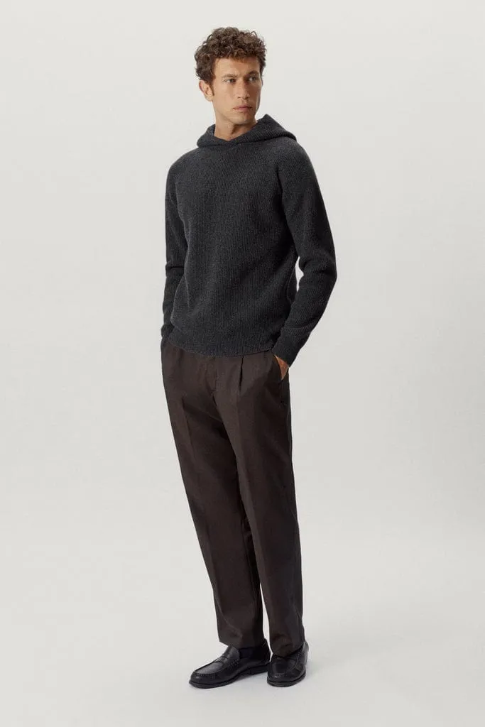 The Woolen Ribbed Hoodie Sweater
