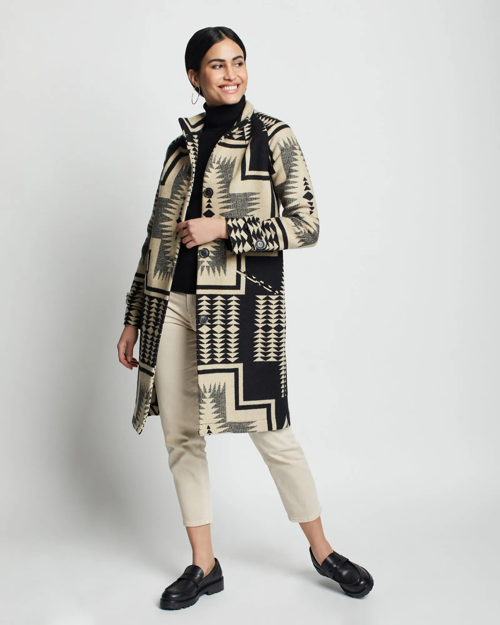 Timberline Jacquard Coat Harding Black Tan
