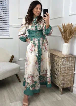 Toria Green Floral Maxi Dress