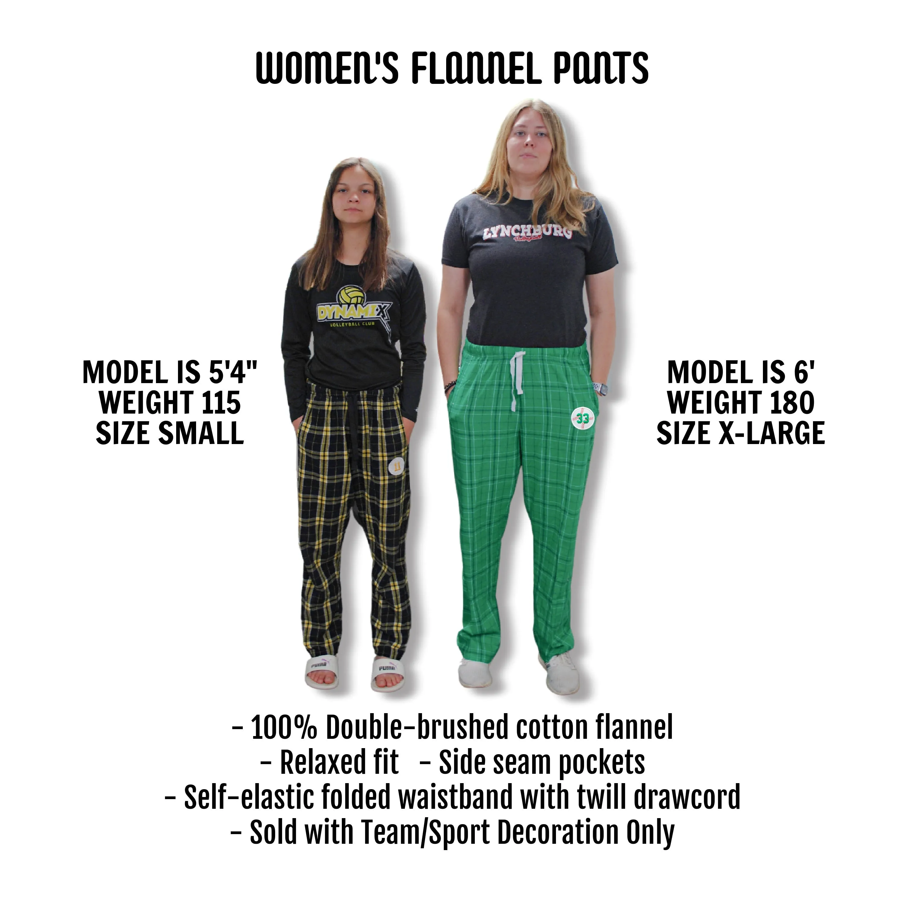 TRACK & FIELD Personalized Flannel Pants-26 Colors Available