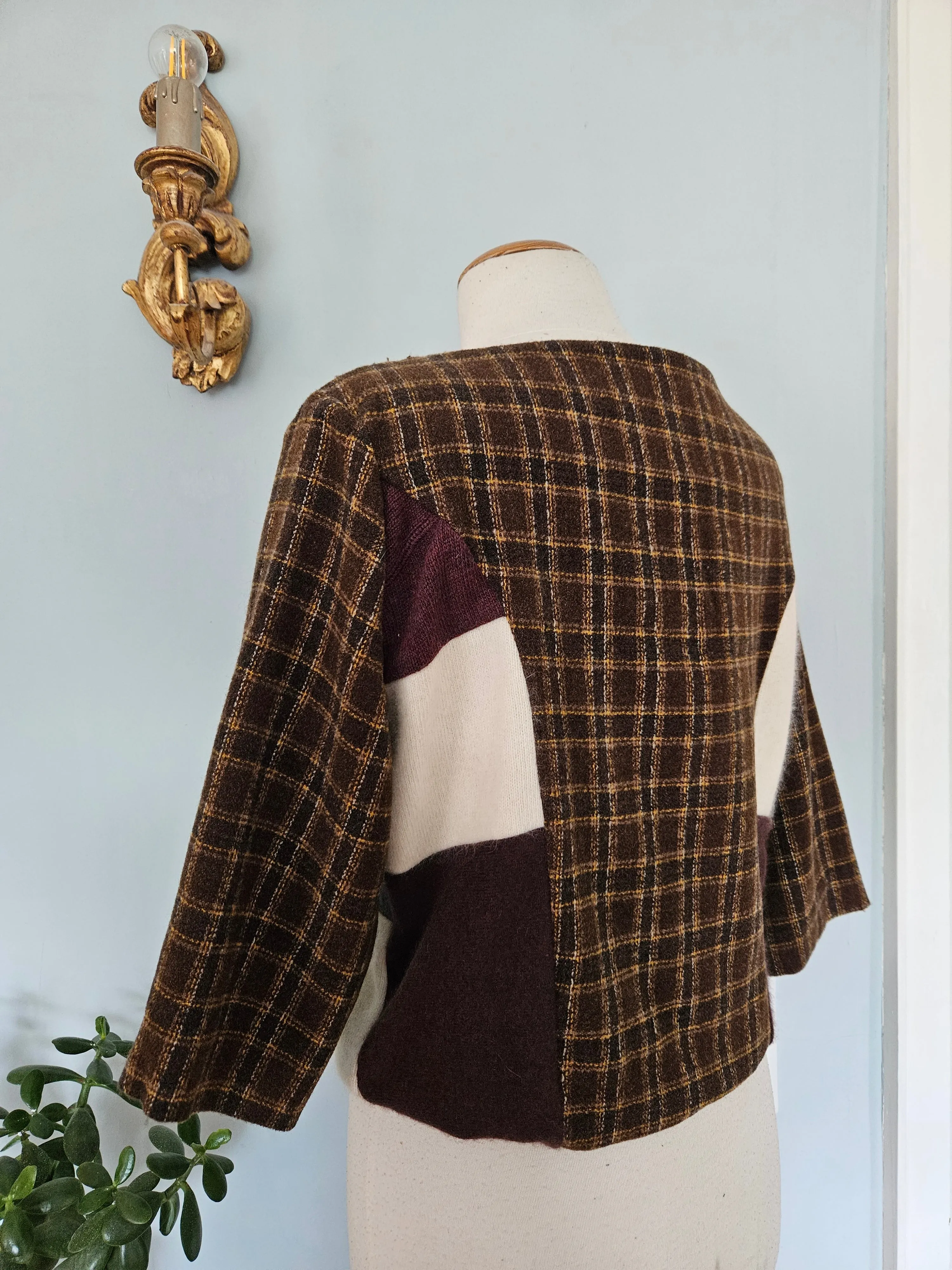 Tweed Patchwork Sweater Jacket Solstice Slumber - REVERSIBLE