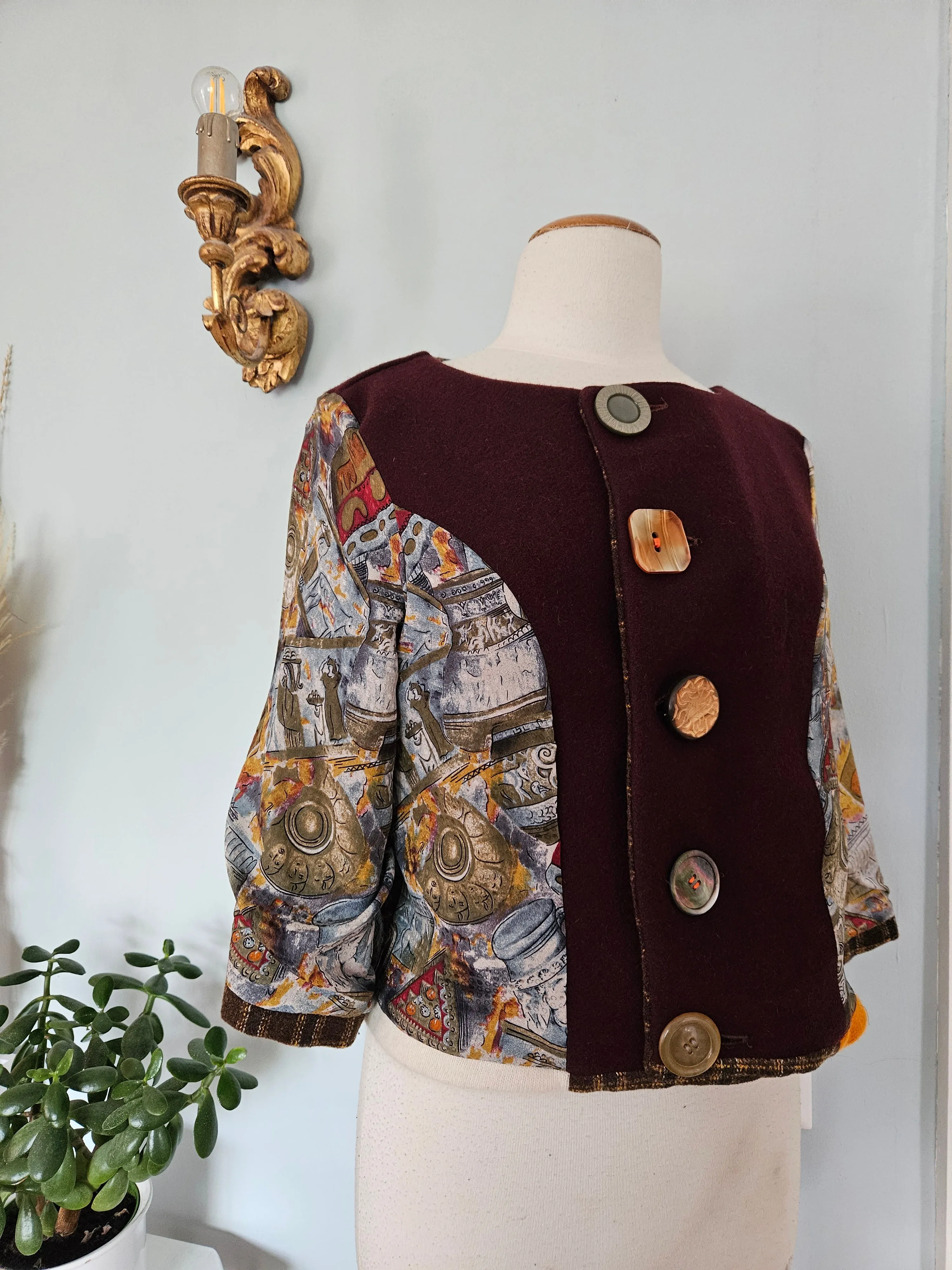 Tweed Patchwork Sweater Jacket Solstice Slumber - REVERSIBLE