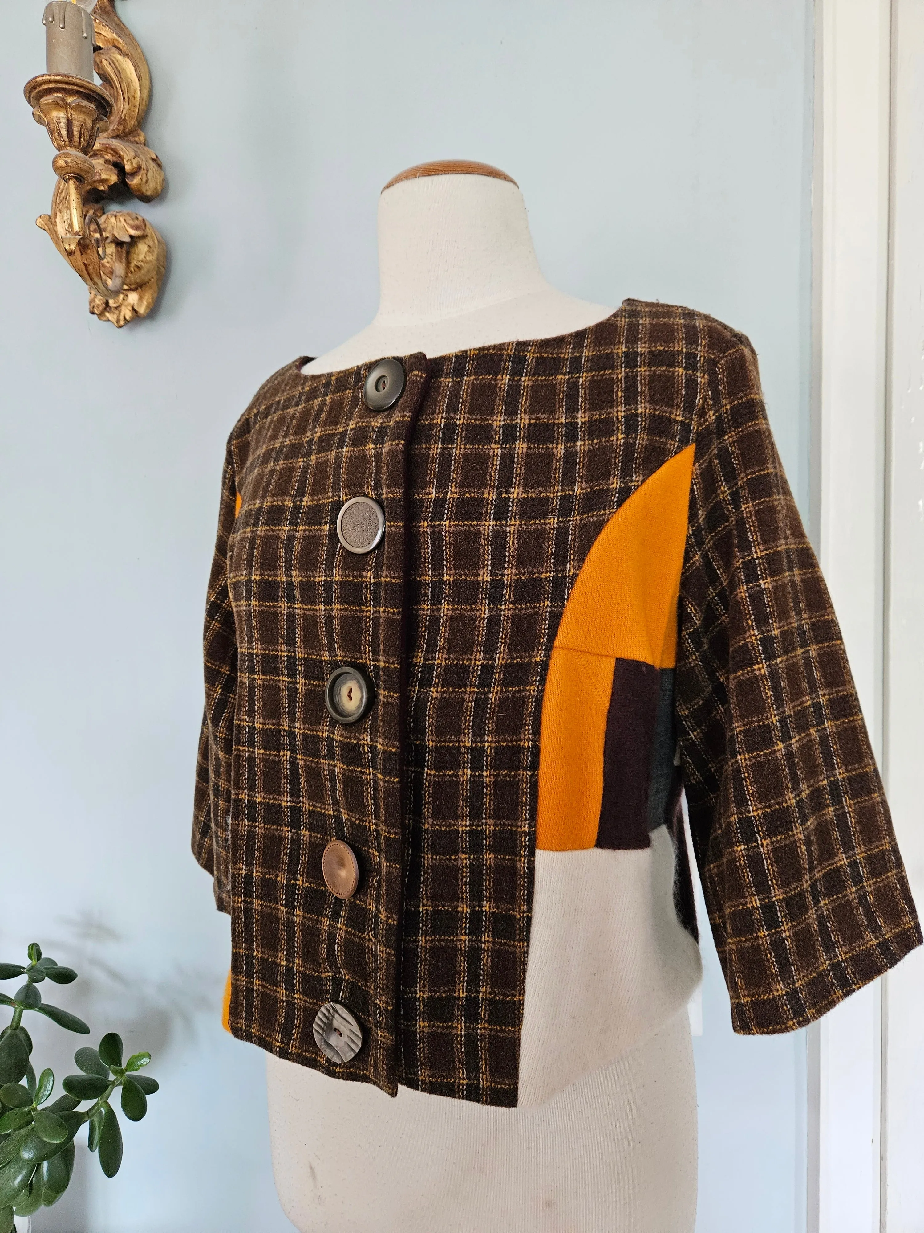 Tweed Patchwork Sweater Jacket Solstice Slumber - REVERSIBLE