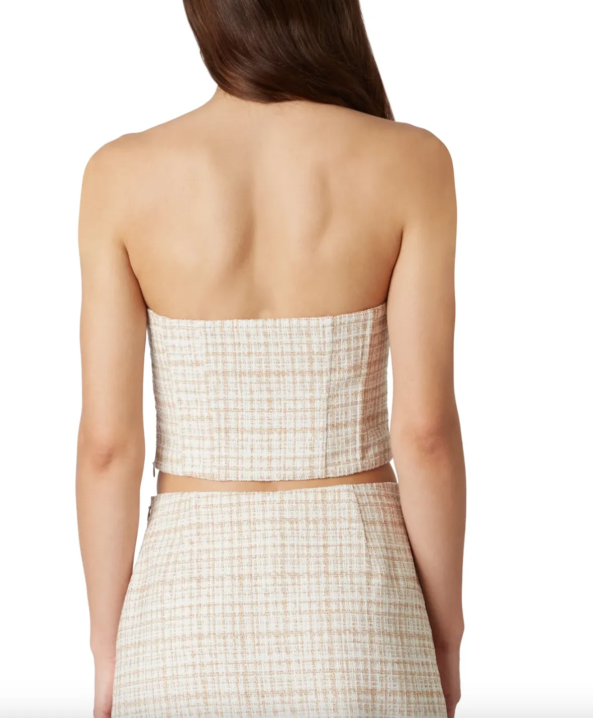 Tweed Strapless Corset Top