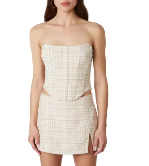 Tweed Strapless Corset Top
