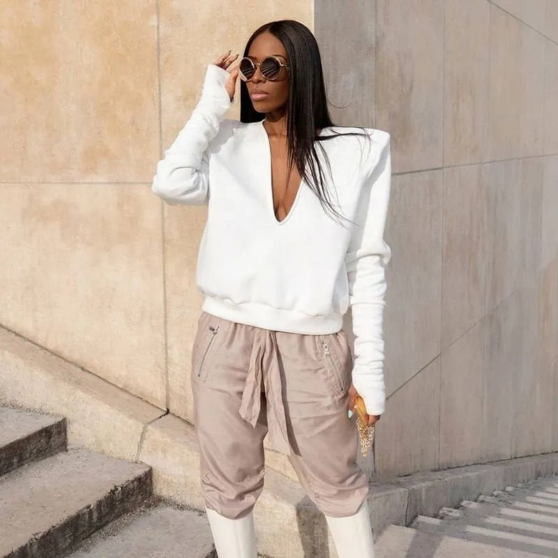 V neck satin  blouses