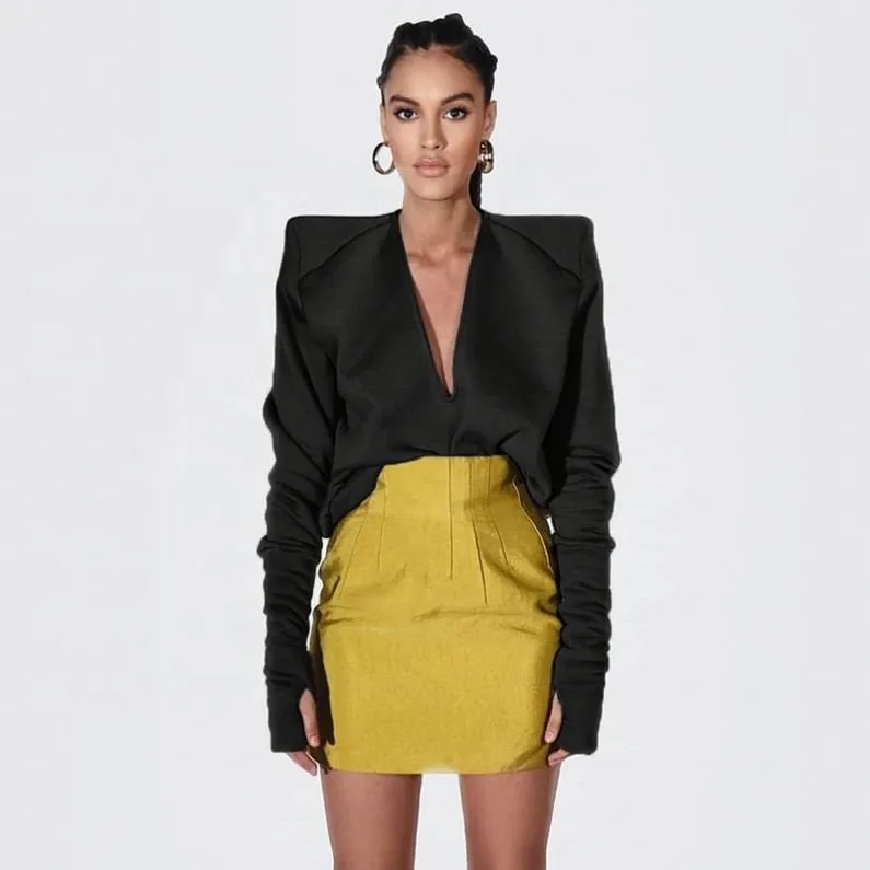 V neck satin  blouses