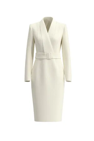 V-SHAPE NECKLINE DRESS IN APRICOT