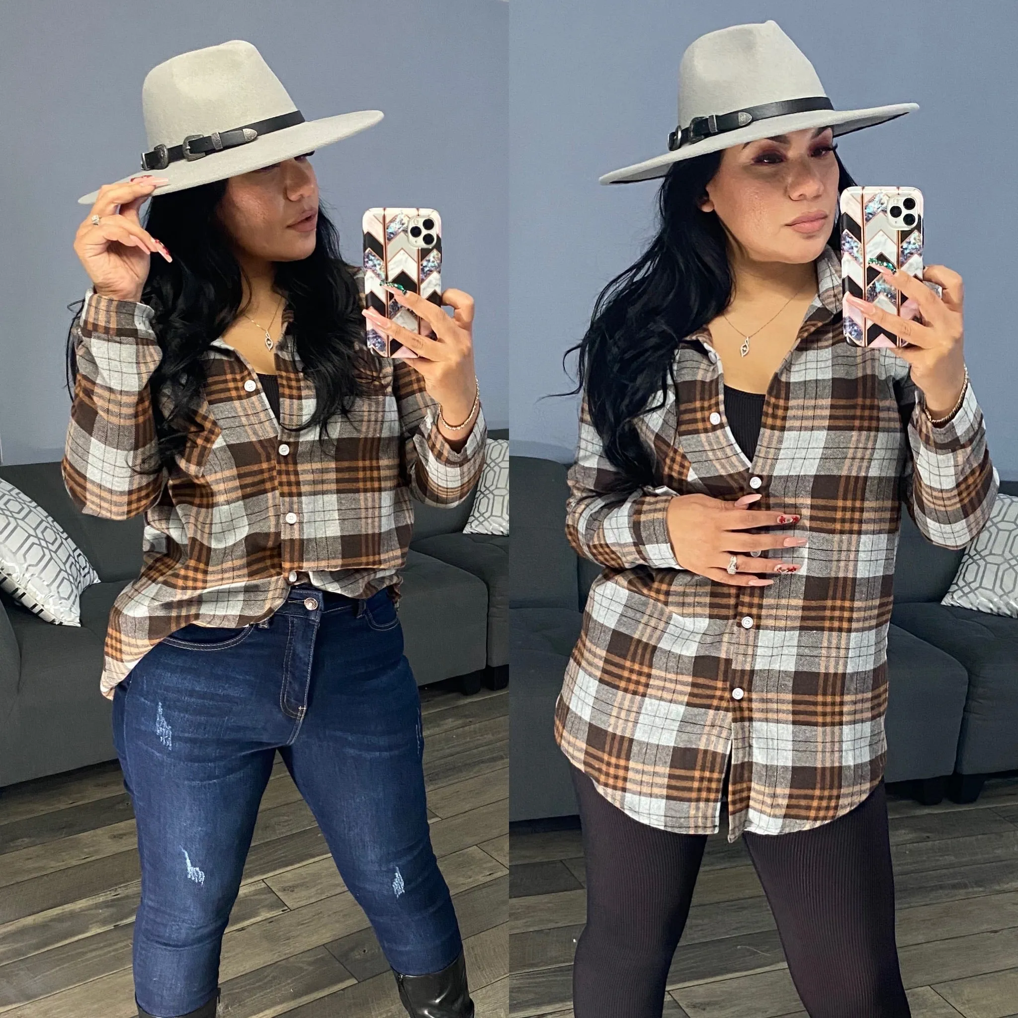 Valentina -Brown Flannel