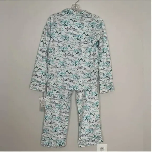 Van Winkle &amp; Co Portuguese Flannel 2-Piece Apline Scenery Pajama Set Size XS
