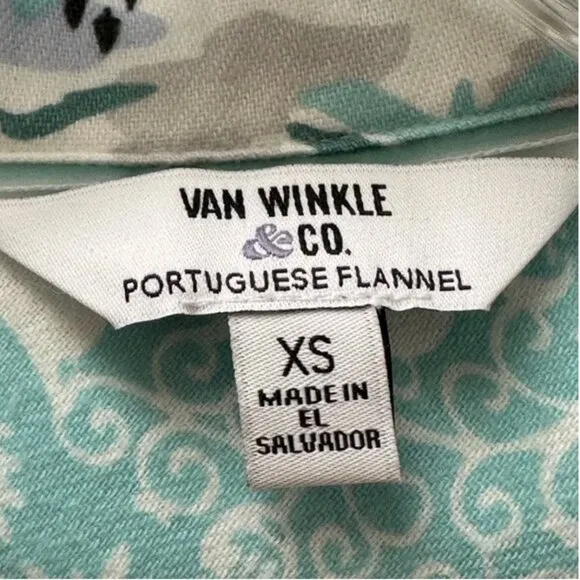 Van Winkle &amp; Co Portuguese Flannel 2-Piece Apline Scenery Pajama Set Size XS