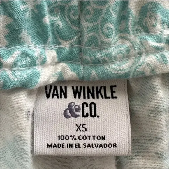 Van Winkle &amp; Co Portuguese Flannel 2-Piece Apline Scenery Pajama Set Size XS