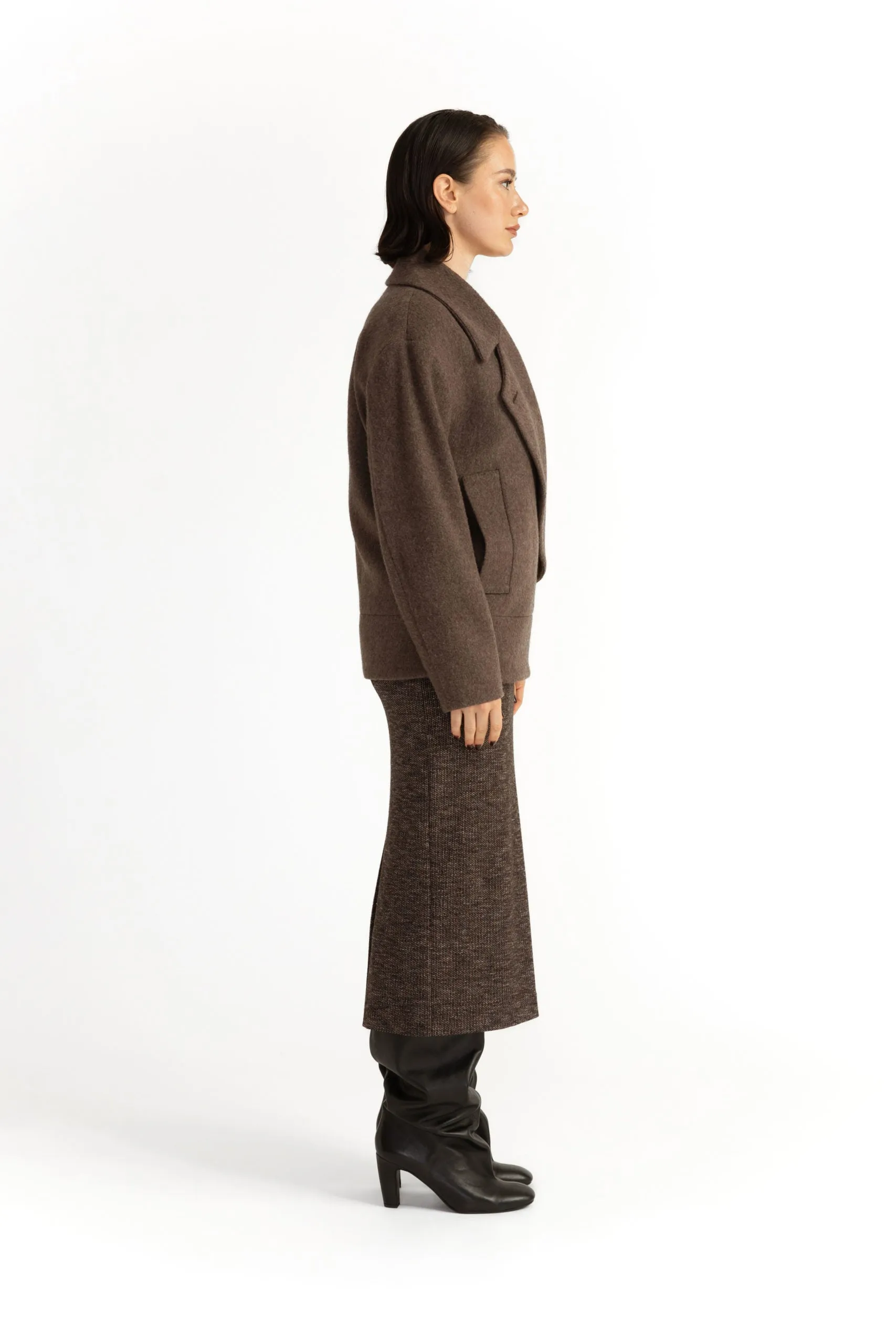 Varberg Coat - Oversized bomber coat in brown