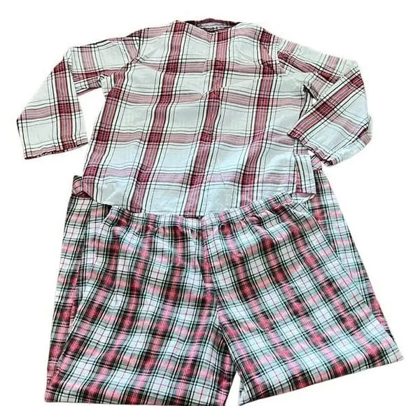 Victoria's Secret Long Sleeve Flannel Plaid Christmas Pajama's Size XL