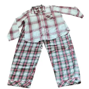 Victoria's Secret Long Sleeve Flannel Plaid Christmas Pajama's Size XL