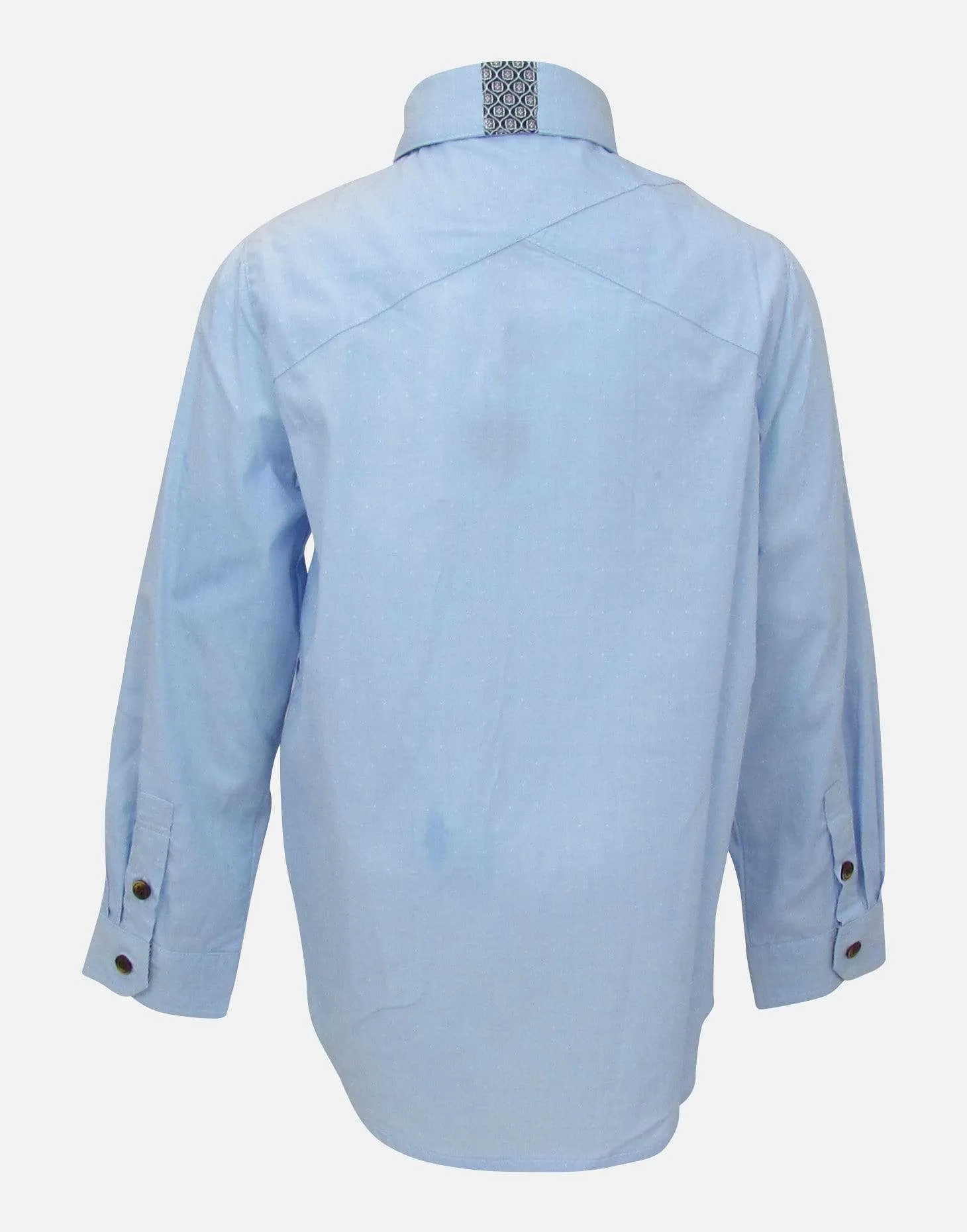 Wallace: Light blue shirt & woven bowtie