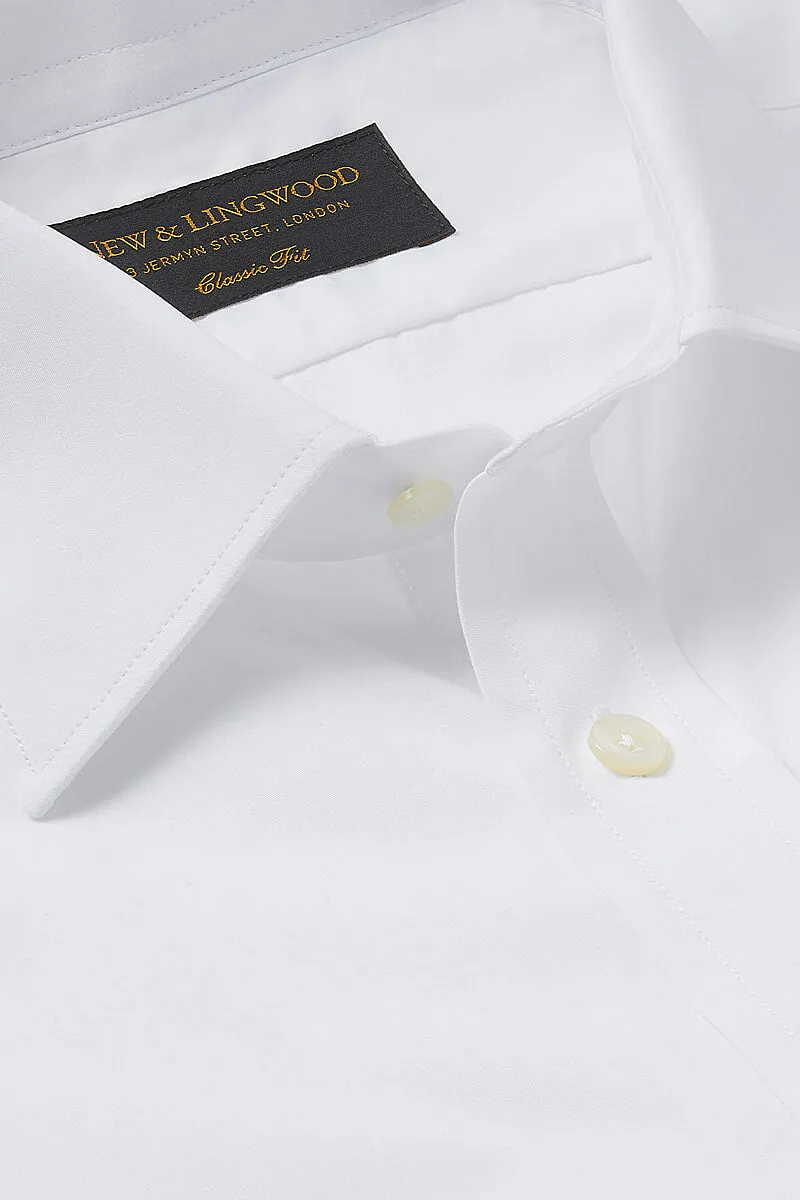 White Poplin St James's Collar Classic Fit Double Cuff Shirt