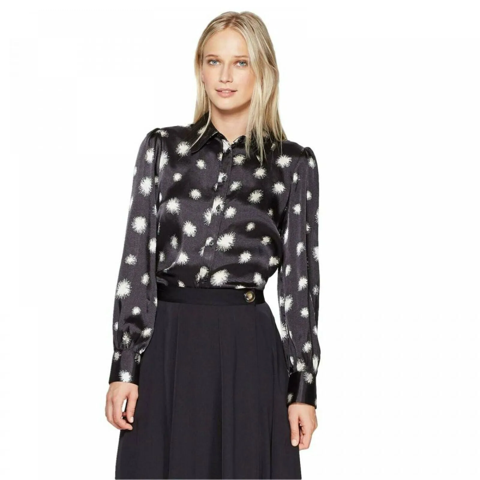 Who What Wear Women's Floral Print Long Sleeve Button-Down Shirt