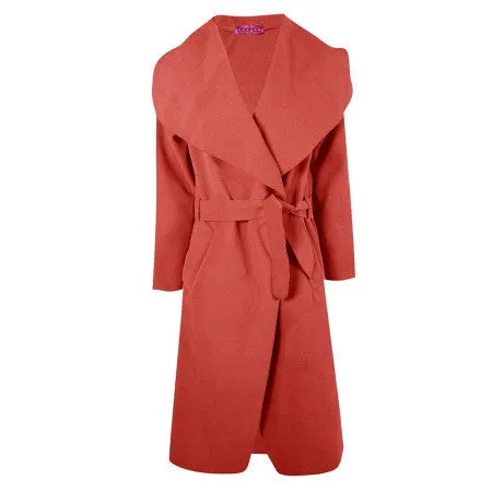 Winter Coat Women Wide Lapel Belt Pocket Wool Blend Coat Oversize Long Red Trench Coat Outwear Wool Coat Women