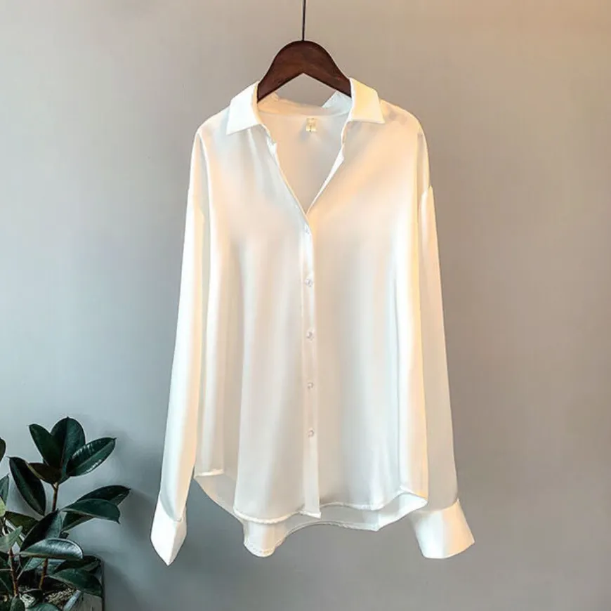 WolffMode Casual Satin Muslin Blouse