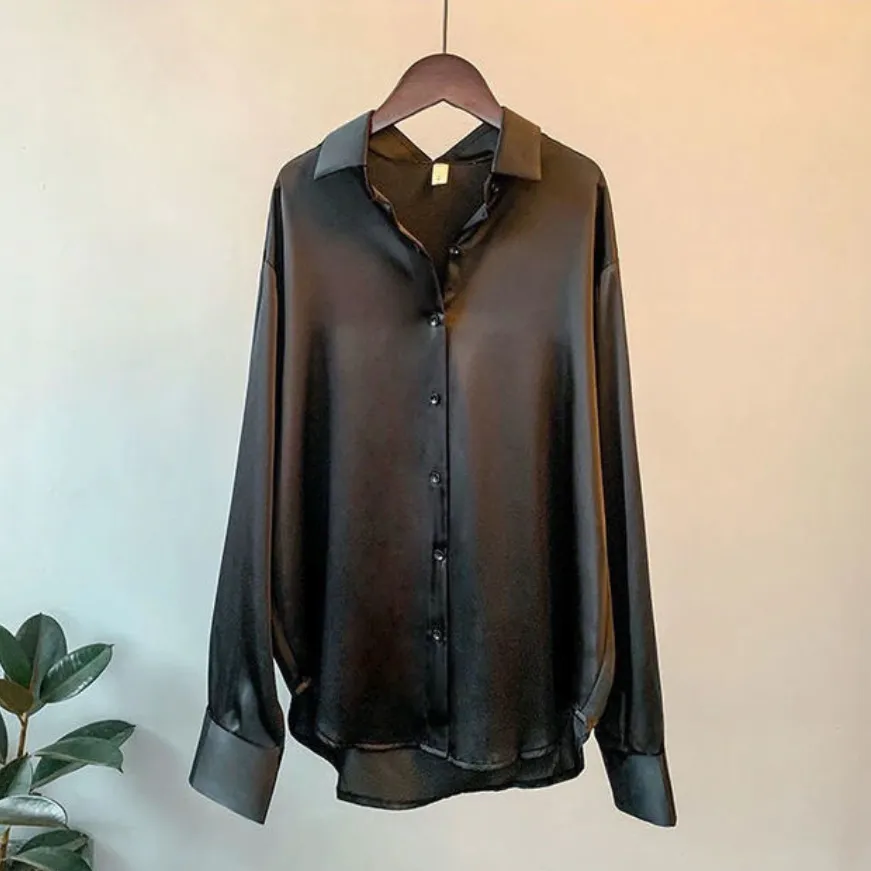 WolffMode Casual Satin Muslin Blouse