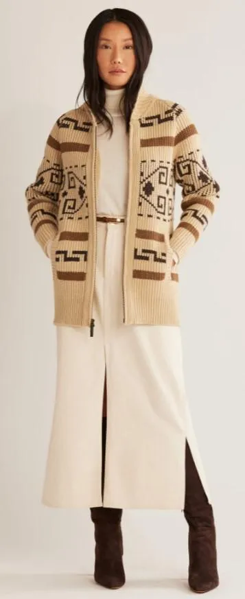 Woman's Westerley Long Sweater Tan/Brown