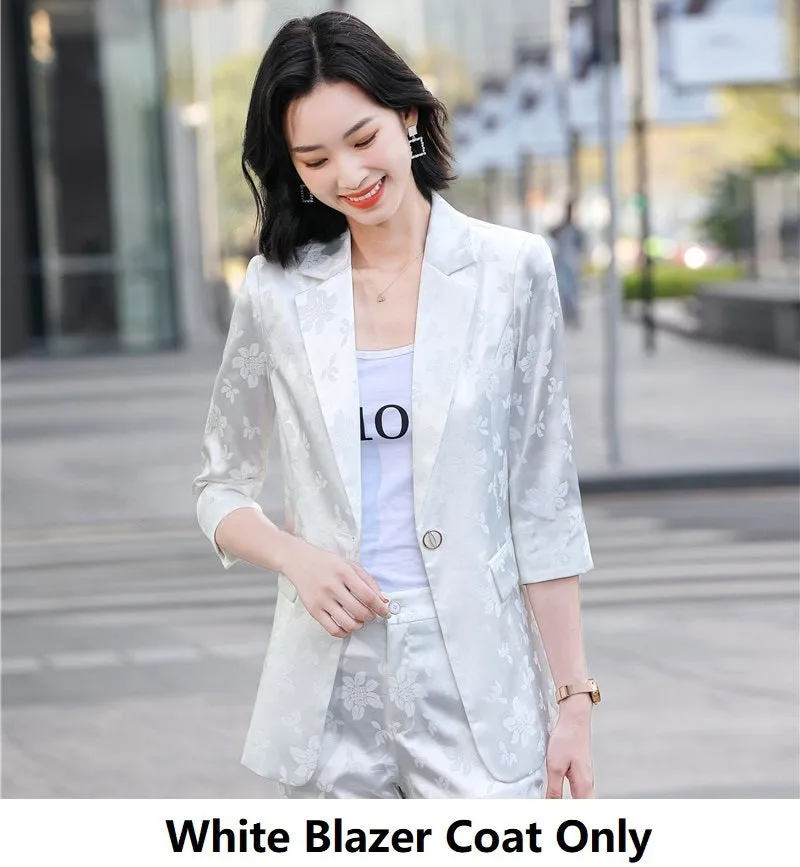 Women's Printed Satin Business Suit Jacket