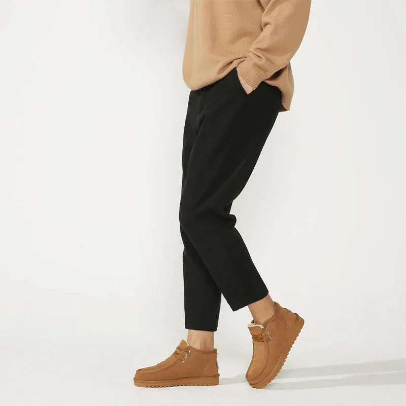Wool Tweed Slim Trousers