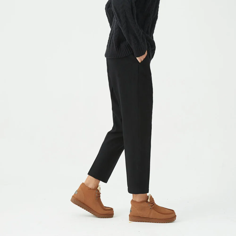 Wool Tweed Slim Trousers