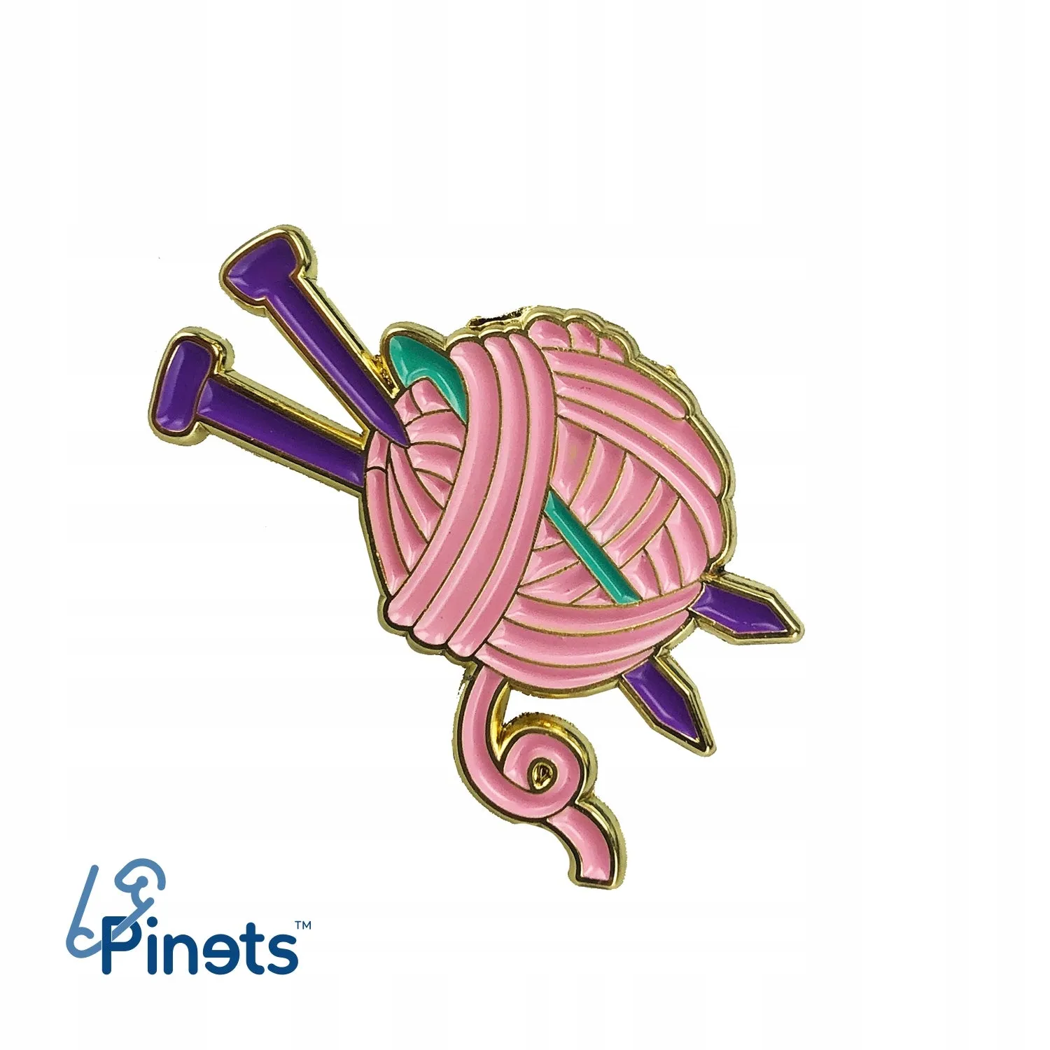 Yarn and Knitting Needles - DIY Enamel Pin