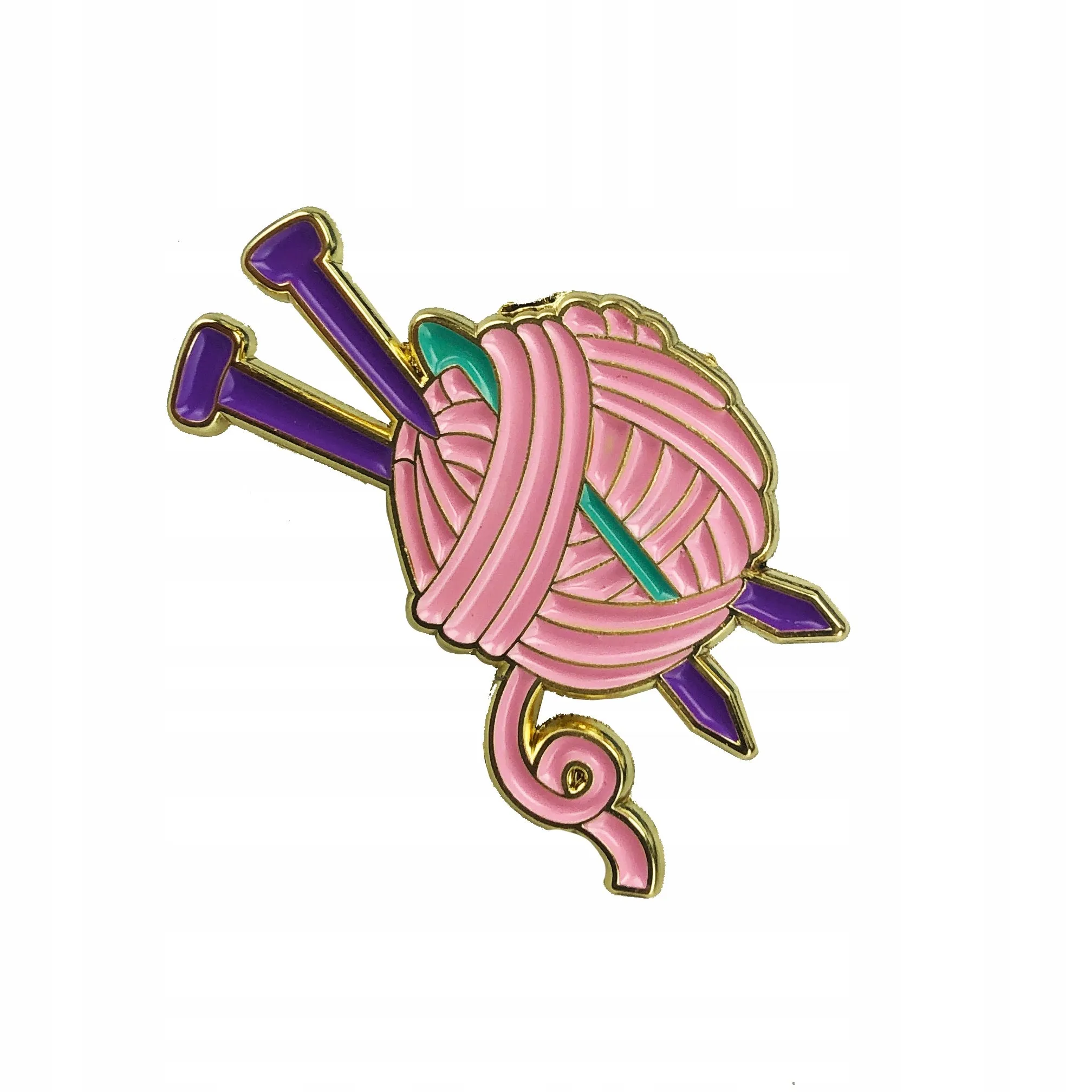 Yarn and Knitting Needles - DIY Enamel Pin