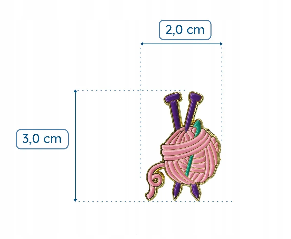 Yarn and Knitting Needles - DIY Enamel Pin