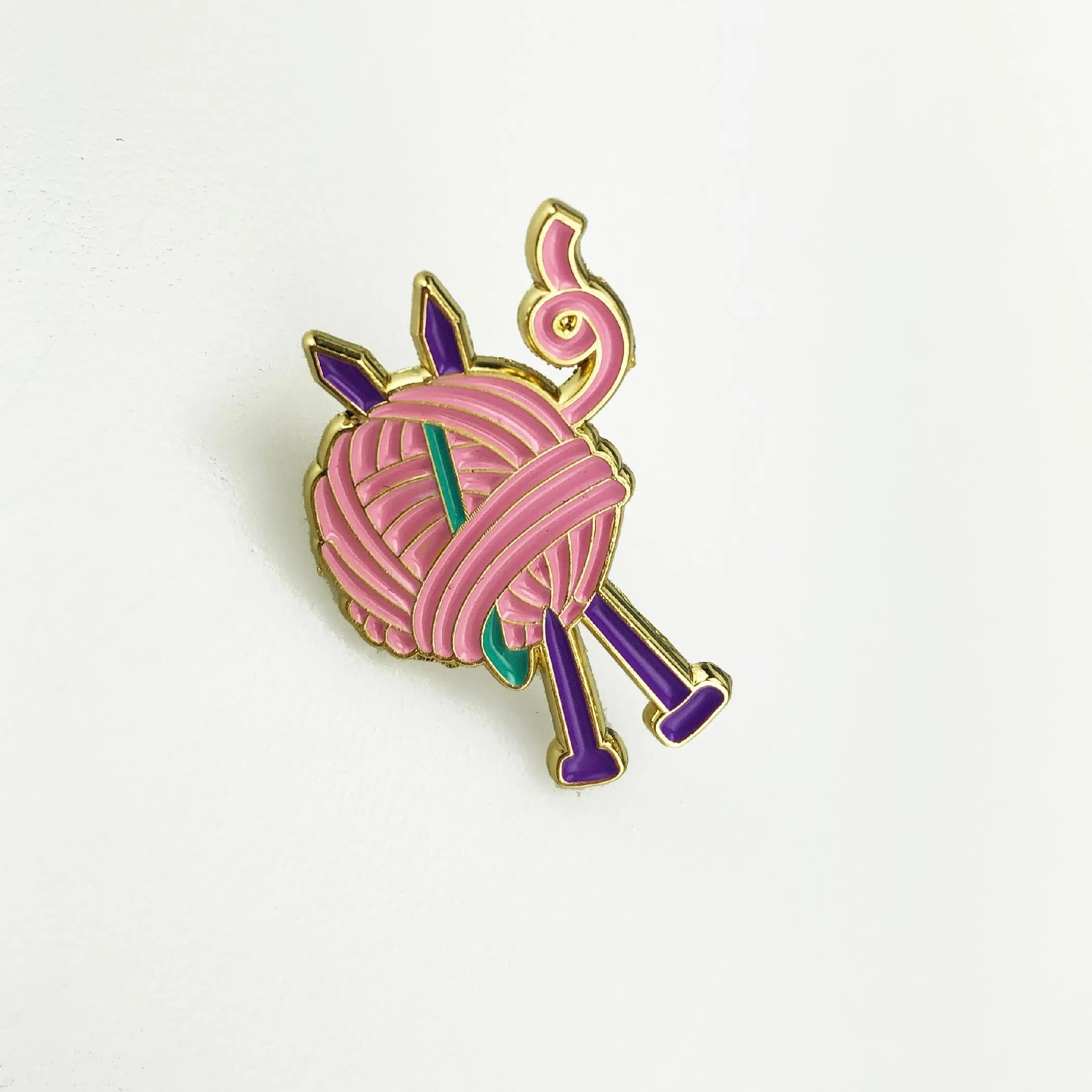 Yarn and Knitting Needles - DIY Enamel Pin