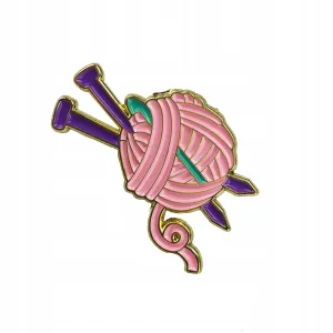 Yarn and Knitting Needles - DIY Enamel Pin