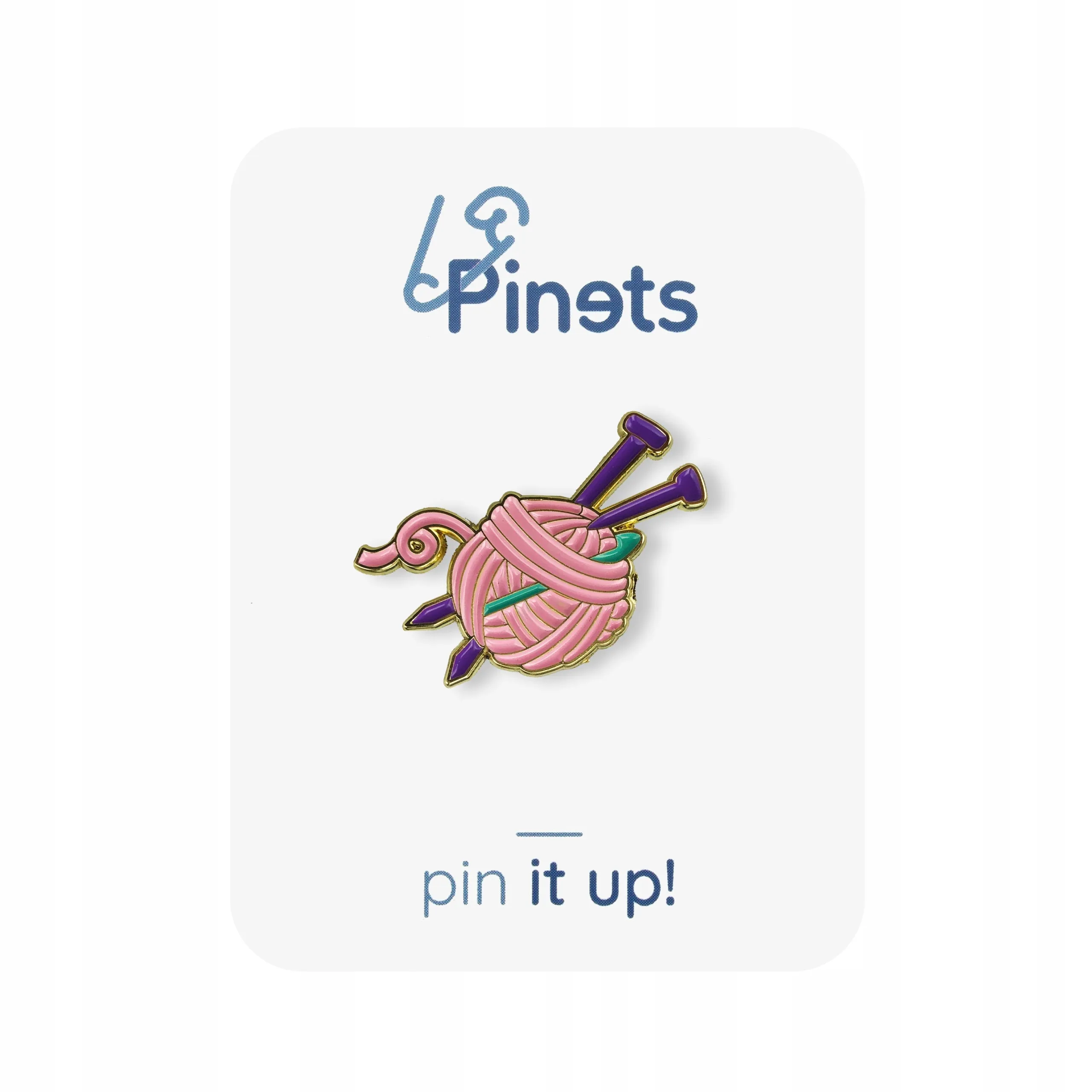 Yarn and Knitting Needles - DIY Enamel Pin