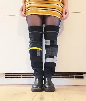 Zerowaste Patchwork Legwarmers - Darkest Night
